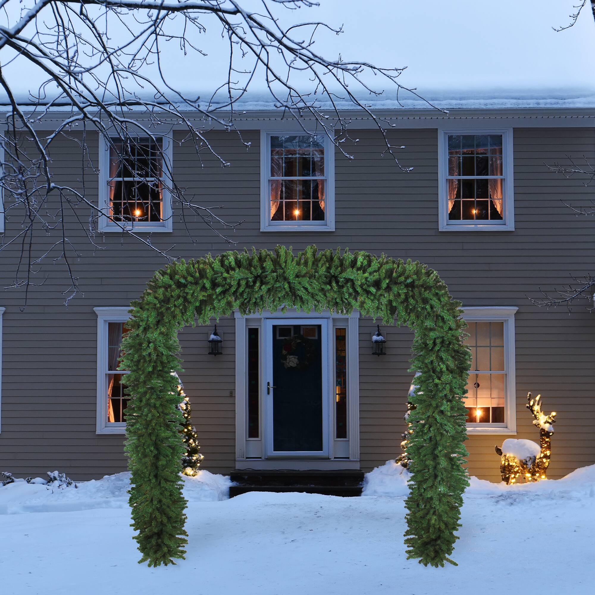 8ft. Unlit Commercial Size Green Pine Artificial Christmas Archway